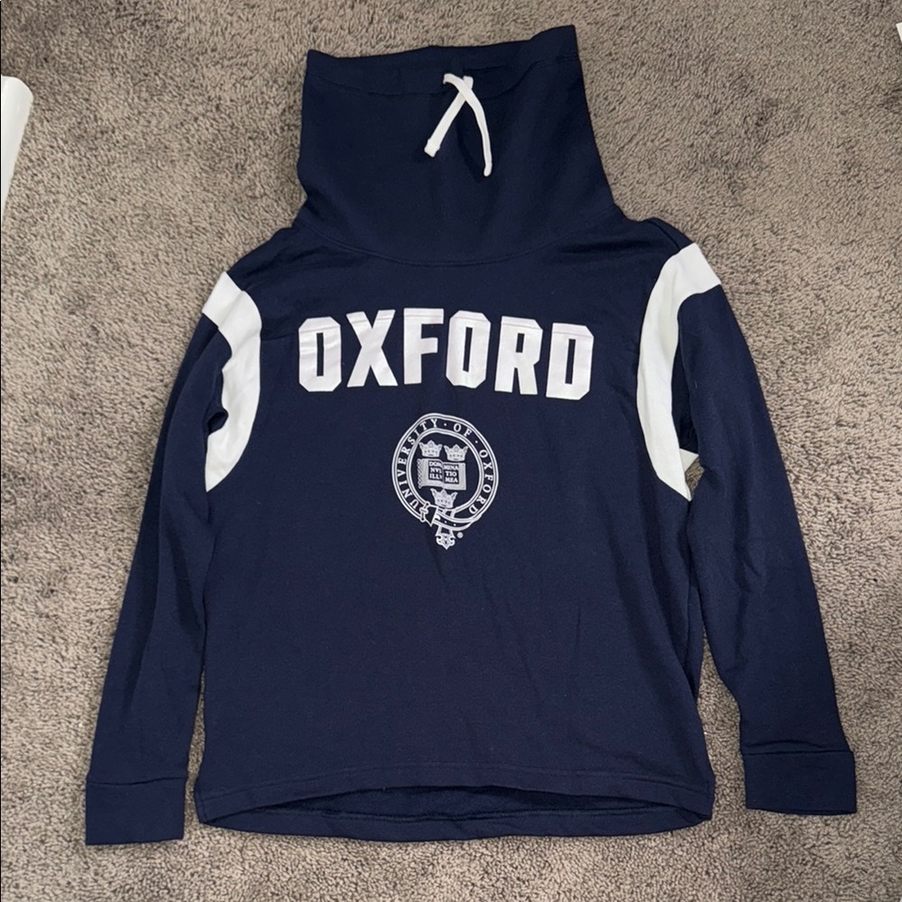 Victoria's Secret PINK Navy and White Oxford Hoodie